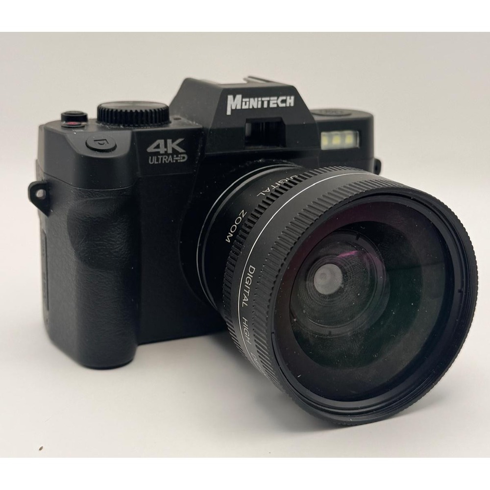 Monitech 4K Ultra HD Digital Camera CMOS Flip Screen Wide Angle Lens
